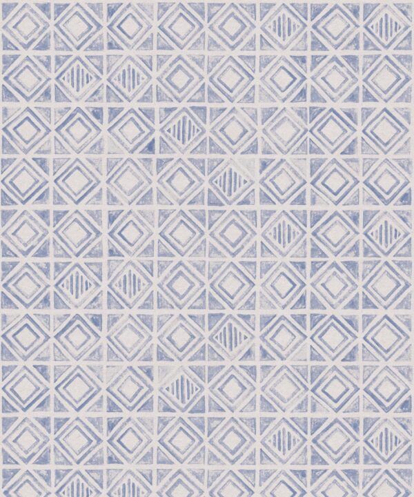 Tuile Wallpaper • Blue White • Swatch