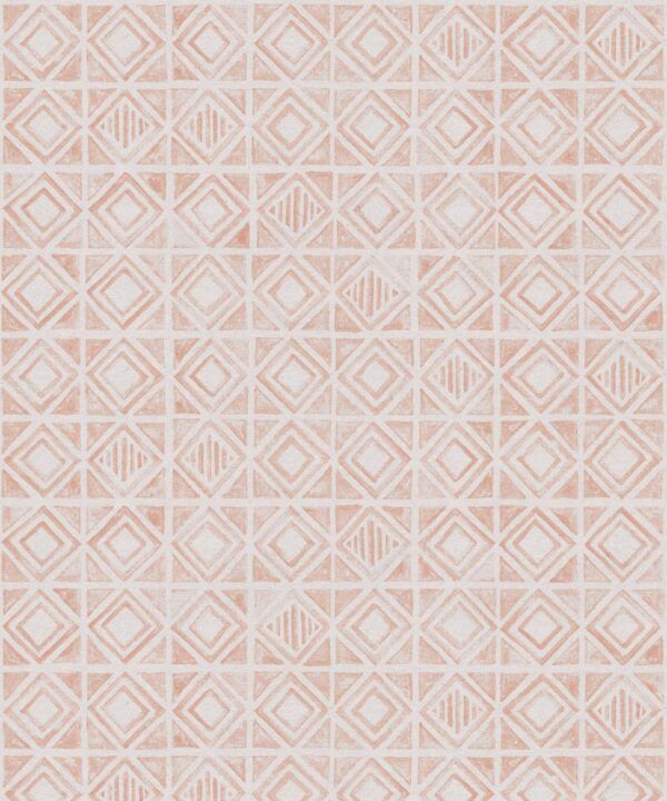 Tuile Wallpaper • Salmon White • Swatch