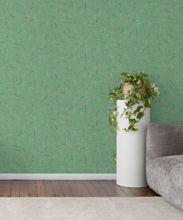 Spring Leaves Wallpaper • Green • Insitu