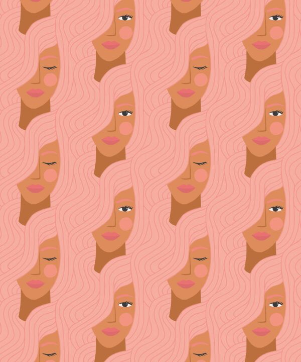 Stronger Together Wallpaper • Peach • Swatch