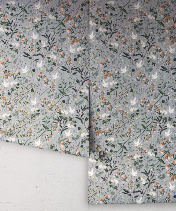 Bespoke Cranes Wallpaper • Lilac • Rolls