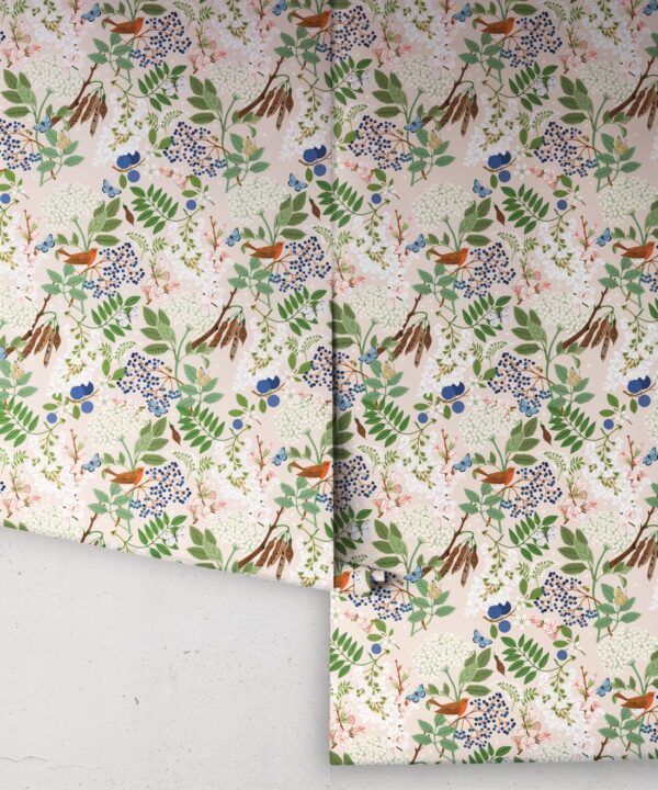 Sparrows Wallpaper • Blossom • Rolls