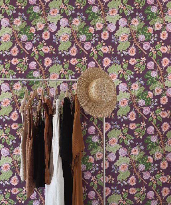 Figs Wallpaper • Aubergine • Insitu