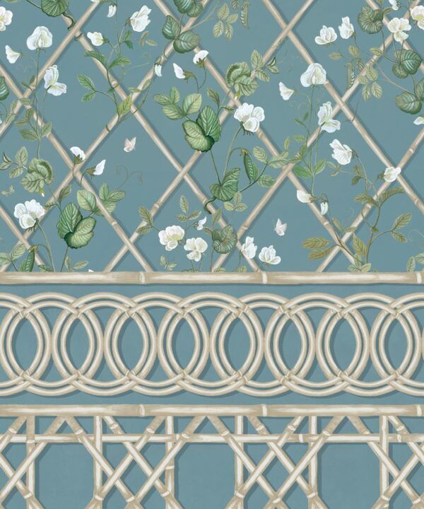 Climbing Sweet Pea Frieze Mural • Provence & Cane • Swatch