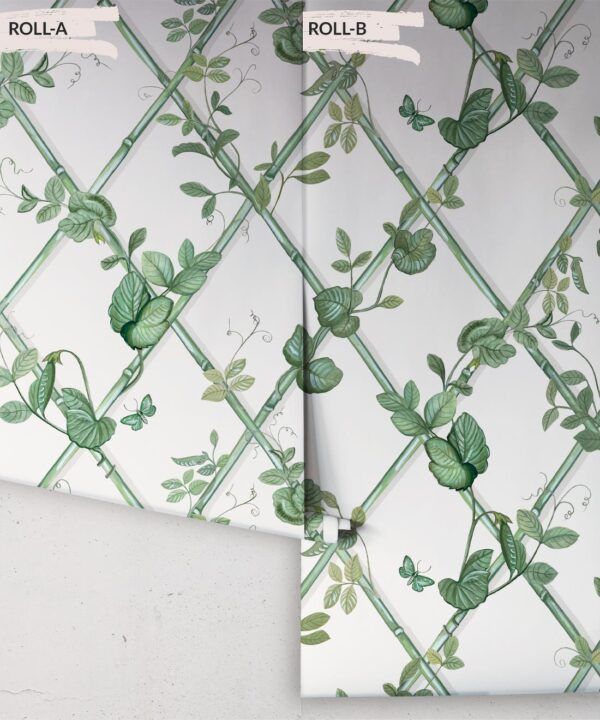 Grande Ivy Wallpaper • Irish Linen & Green • Rolls