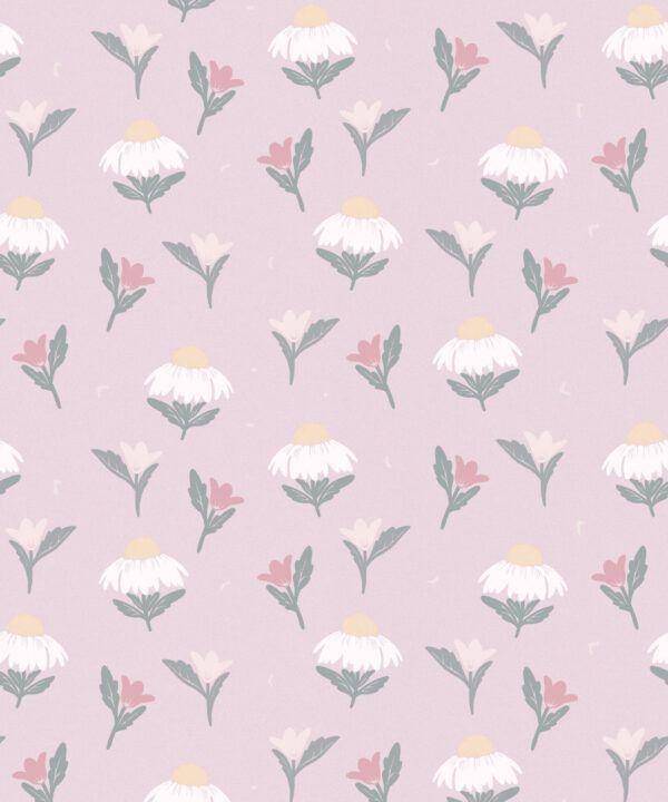 Daisy Wallpaper • Rose • Swatch