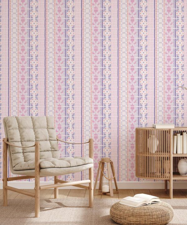Mosaic Wallpaper • Pink • Insitu