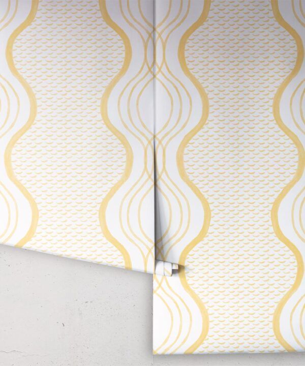 Wavy Lines Wallpaper • Sun • Rolls