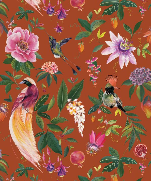 Gardenia Wallpaper • Mandarin • Insitu