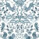 Playful Tiger Wallpaper • Silver Blue • Swatch