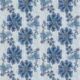 French Floral Wallpaper • Indigo Ivory Stripe • Swatch