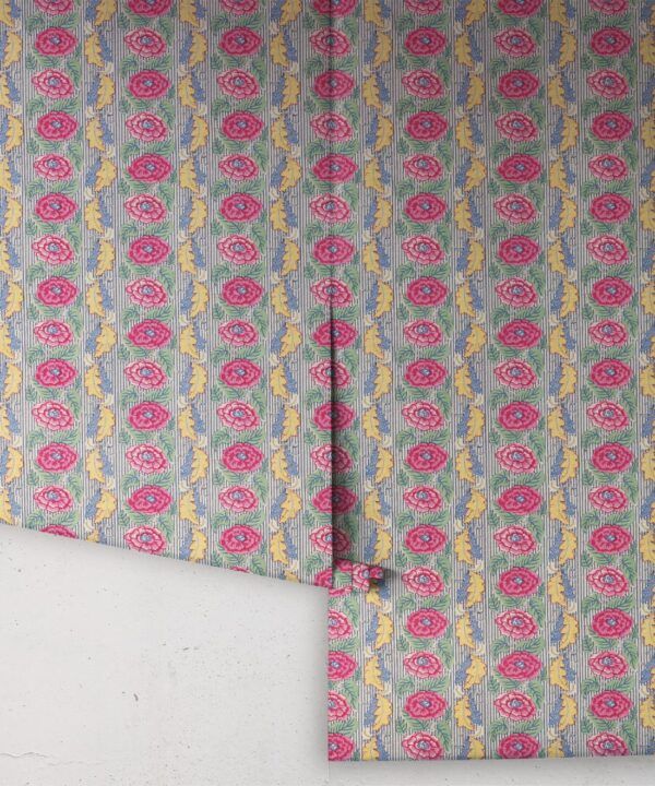 French Roses Wallpaper • Multi Natural • Rolls