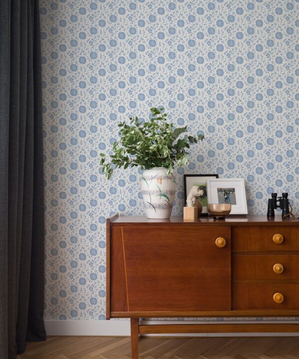 In The Bloom Collection - Wallpaper Republic - Meadow Dreams Wallpaper - Colorway: Blue - Insitu