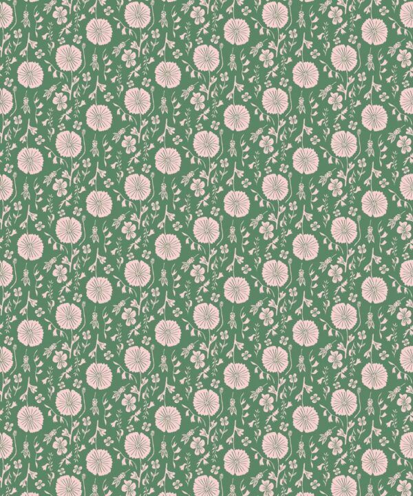 In The Bloom Collection - Wallpaper Republic - Meadow Dreams Wallpaper - Colorway: Forest - Swatch