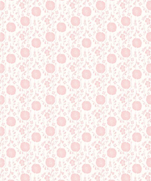 In The Bloom Collection - Wallpaper Republic - Meadow Dreams Wallpaper - Colorway: Pink - Swatch