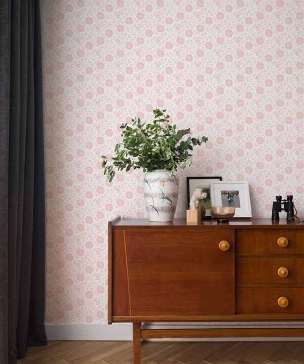 In The Bloom Collection - Wallpaper Republic - Meadow Dreams Wallpaper - Colorway: Pink - Insitu