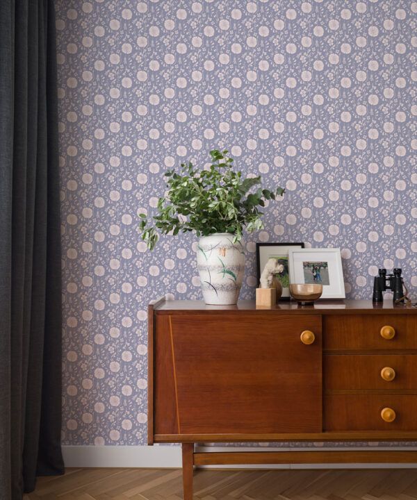 In The Bloom Collection - Wallpaper Republic - Meadow Dreams Wallpaper - Colorway: Stormy - Insitu