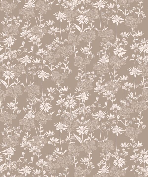 In The Bloom Collection - Wallpaper Republic - London Street Flowers Wallpaper - Colorway: Earth - Swatch