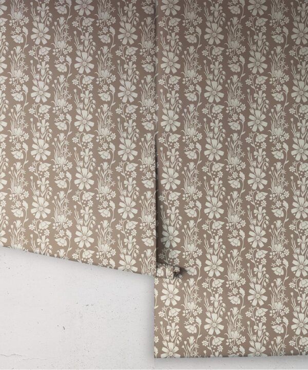 In The Bloom Collection - Wallpaper Republic - Corsage Wallpaper - Colorway: Corsage Biscuit - Rolls