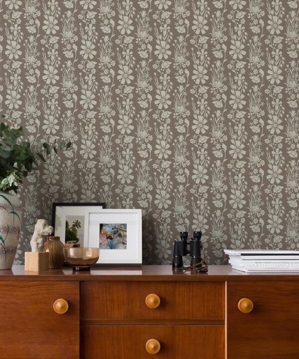 In The Bloom Collection - Wallpaper Republic - Corsage Wallpaper - Colorway: Corsage Biscuit - Insitu