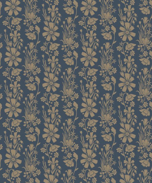 In The Bloom Collection - Wallpaper Republic - Corsage Wallpaper - Colorway: Corsage Midnight - Rolls