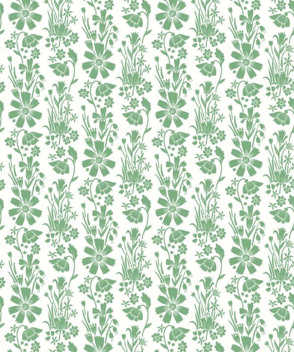 In The Bloom Collection - Wallpaper Republic - Corsage Wallpaper - Colorway: Corsage Pear Green - Swatch