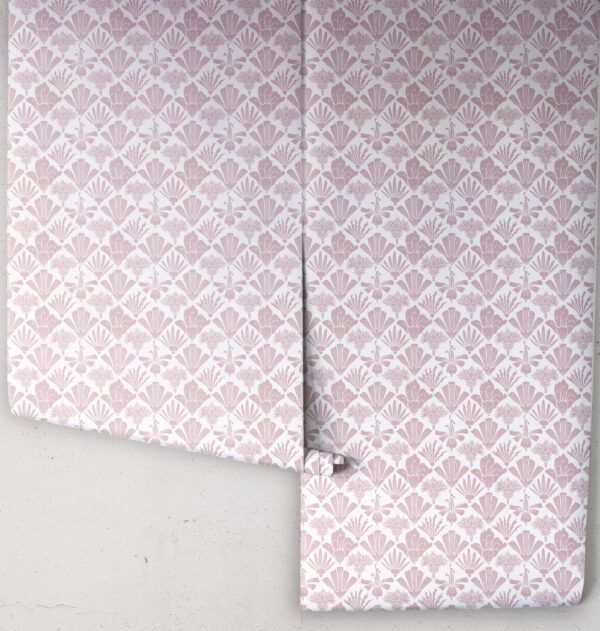 In The Bloom Collection - Wallpaper Republic - Fanned Flowers Wallpaper - Colorway: Rose - Rolls