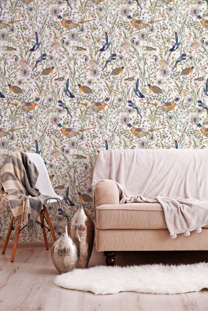 Woodland Birds wallpaper by Jacqueline Colley featuring British Birds