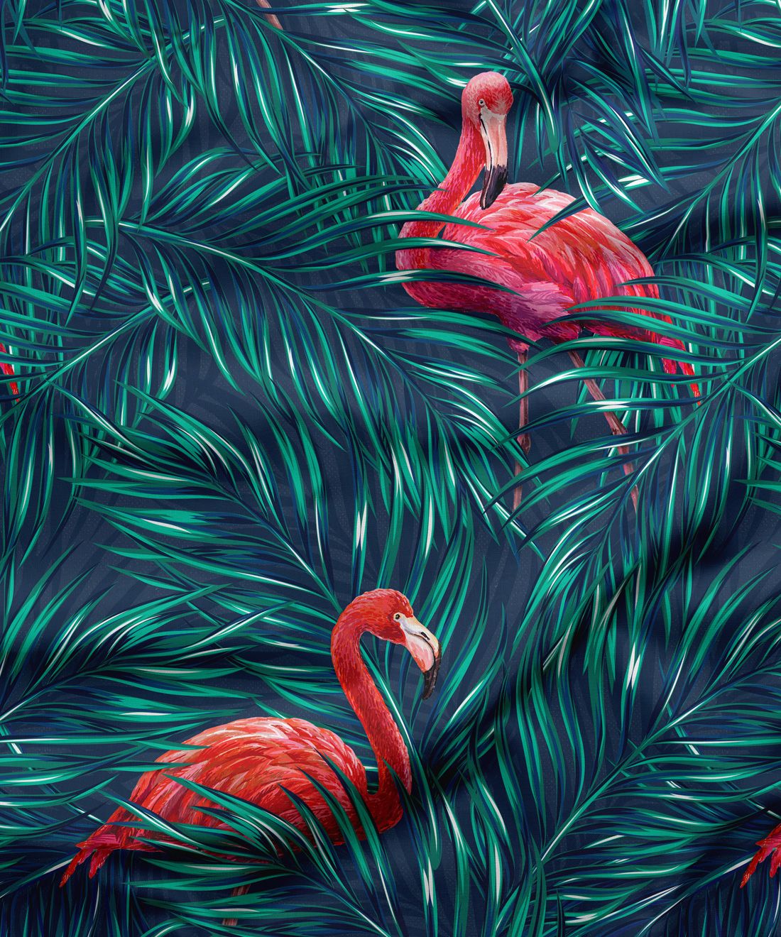 Tropical Flamingos Fabric