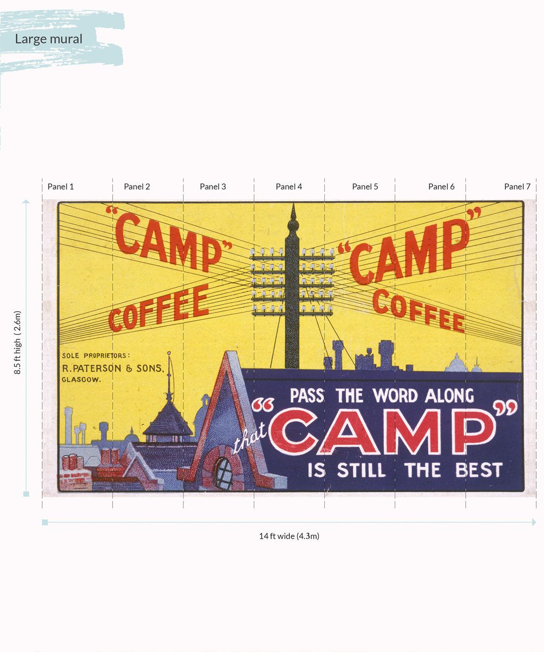 Camp Coffee Wall Mural - Large