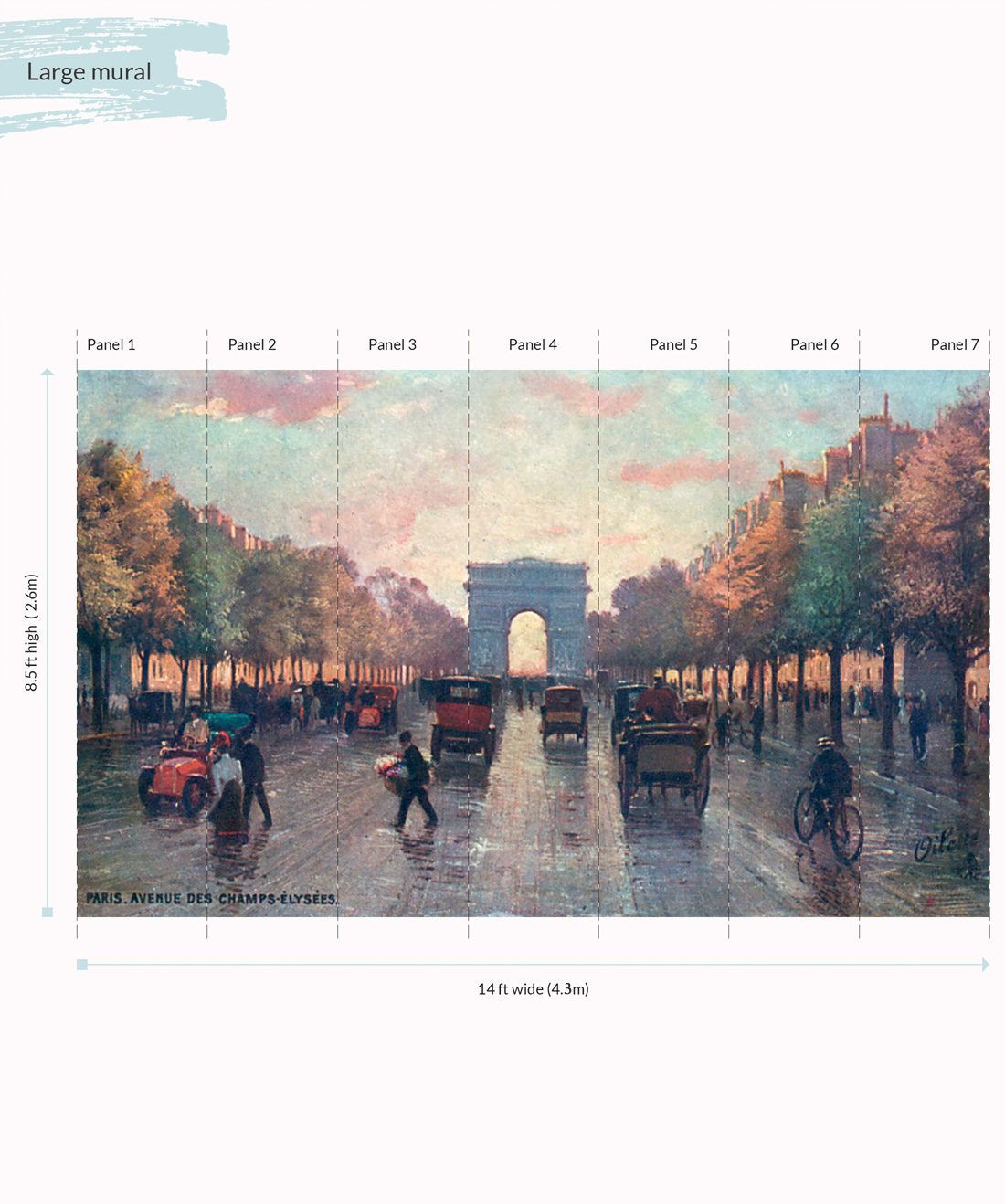 Champs Elysees Wall Mural - Large