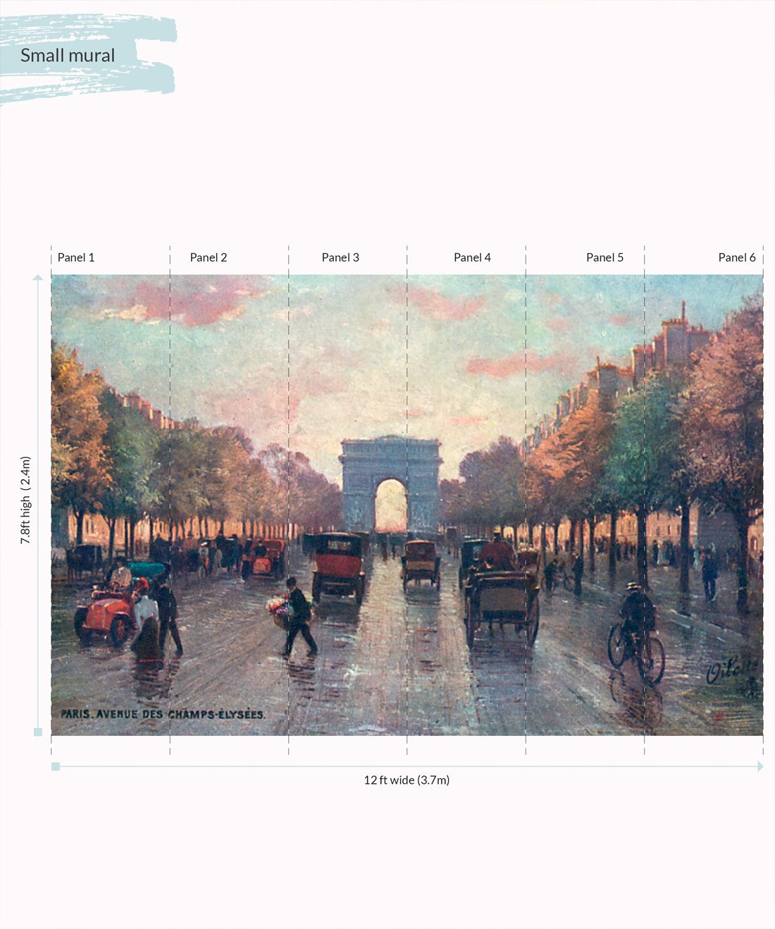 Champs Elysees is a french scene mural