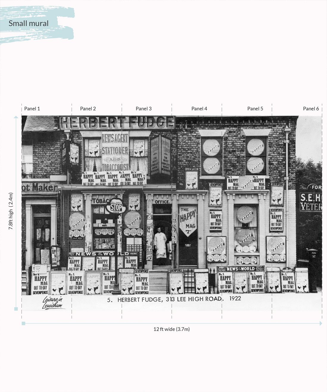 Herberts Off License is a black and white wall mural