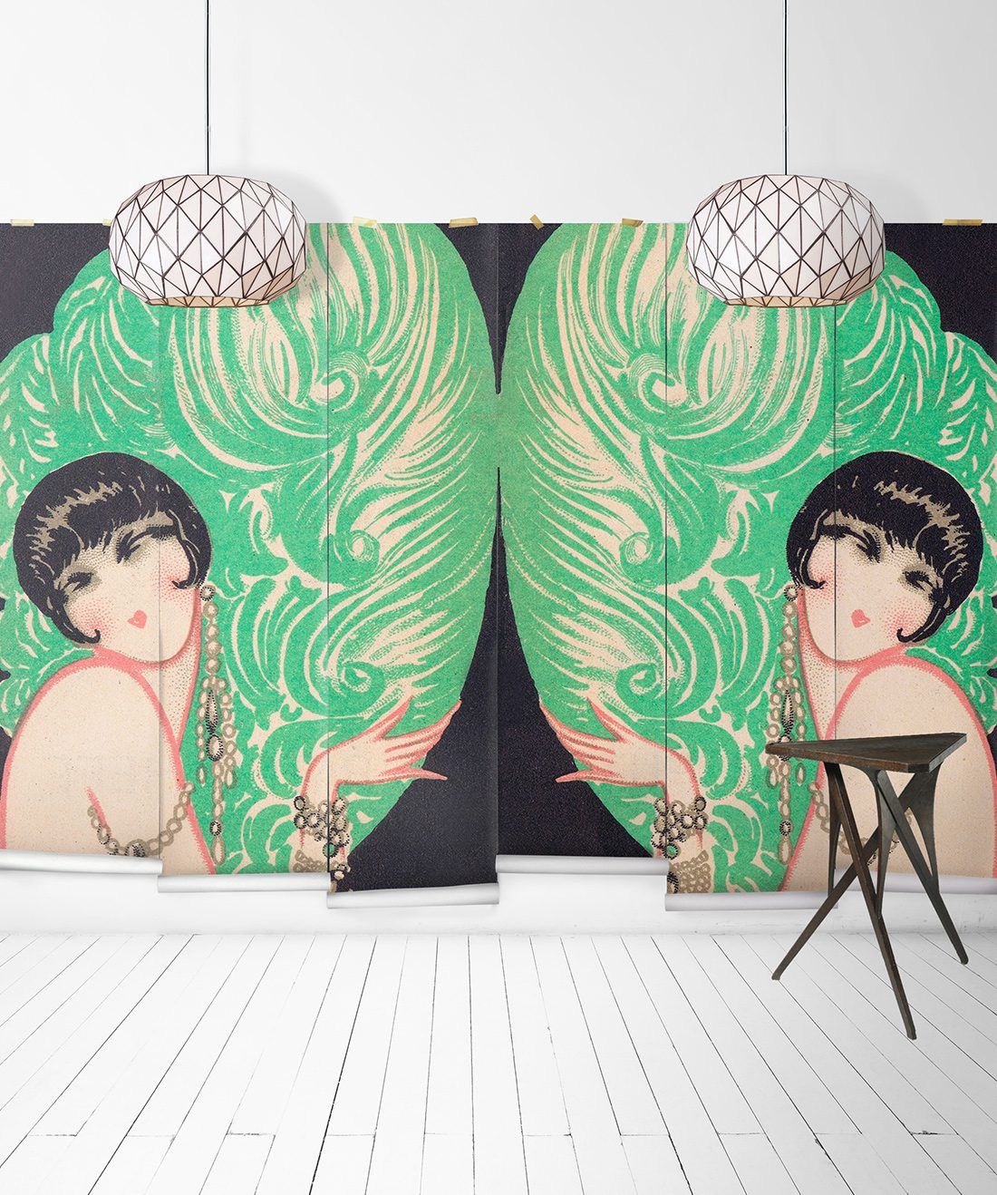 Mirrored Burlesque is a retro wall mural