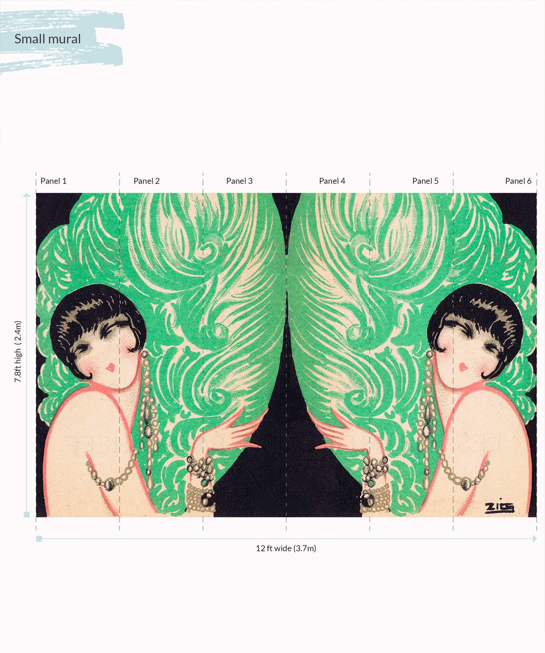 Mirrored Burlesque is a retro wall mural