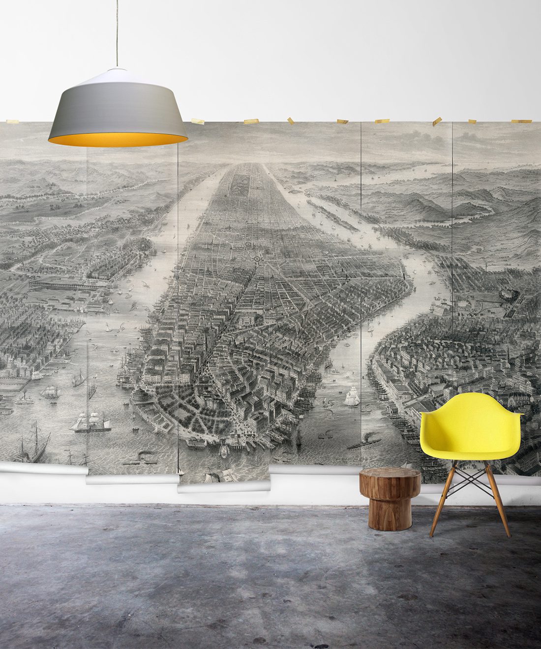 Old Manhattan is a illustrated new york Mural