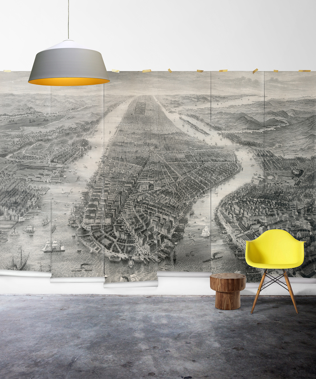 Old Manhattan is a illustrated new york Mural