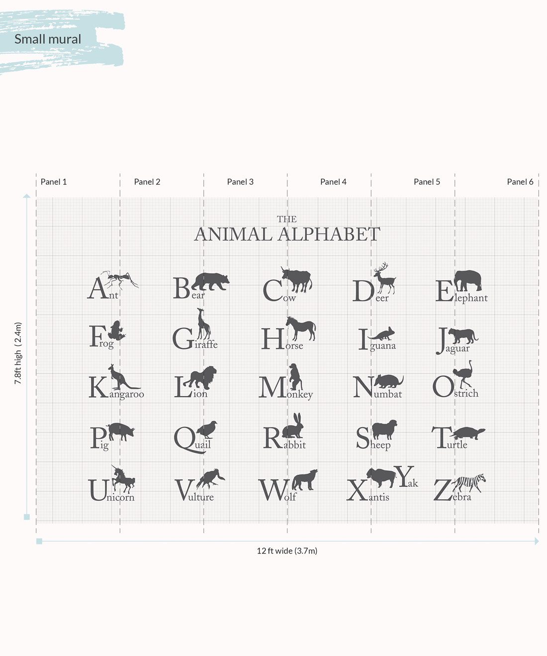 Animal Alphabet Wall Mural