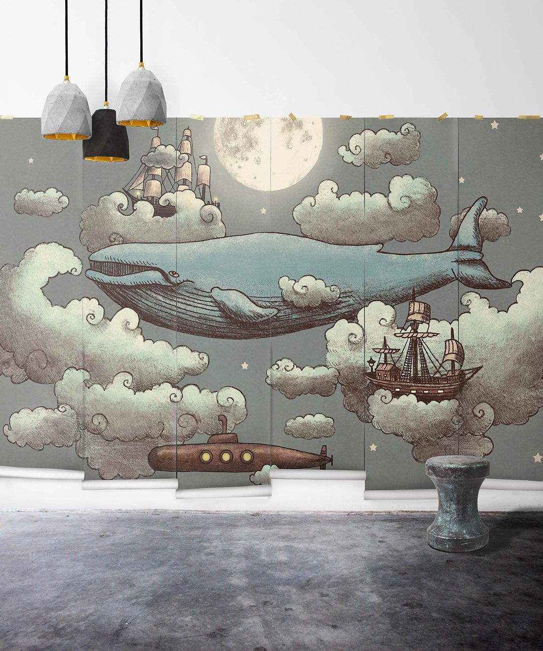 OCean Meets Sky is a fanciful wall mural