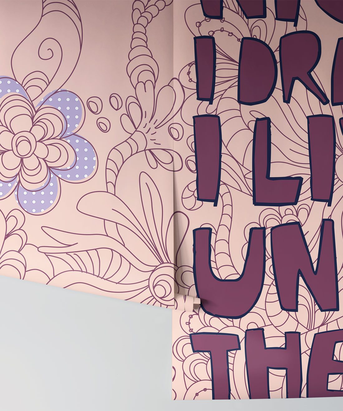 Under The Sea is a pink & purple wall mural
