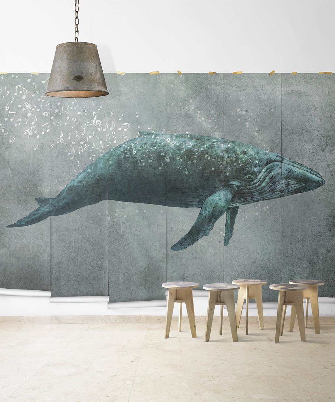 Whale Song is a wahle inspired wall mural