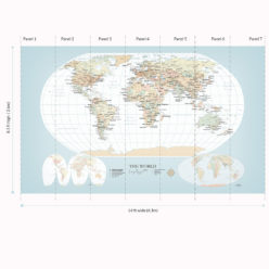 World Map Mural Vintage