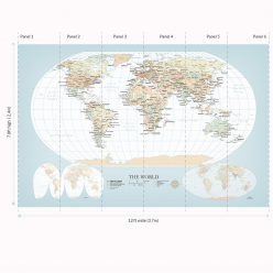 World Map Mural Vintage