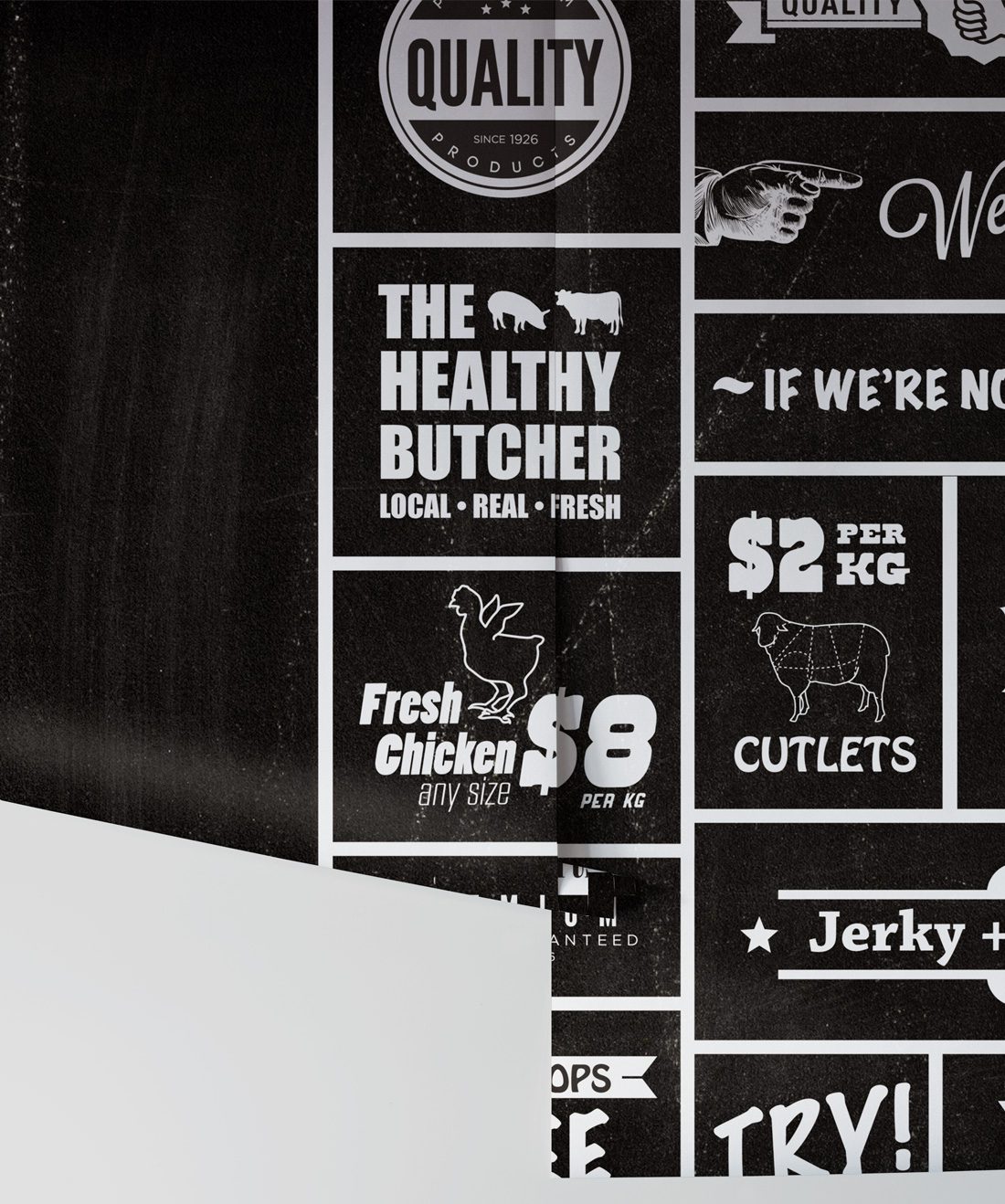 Butcher Chalkboard Wall Mural