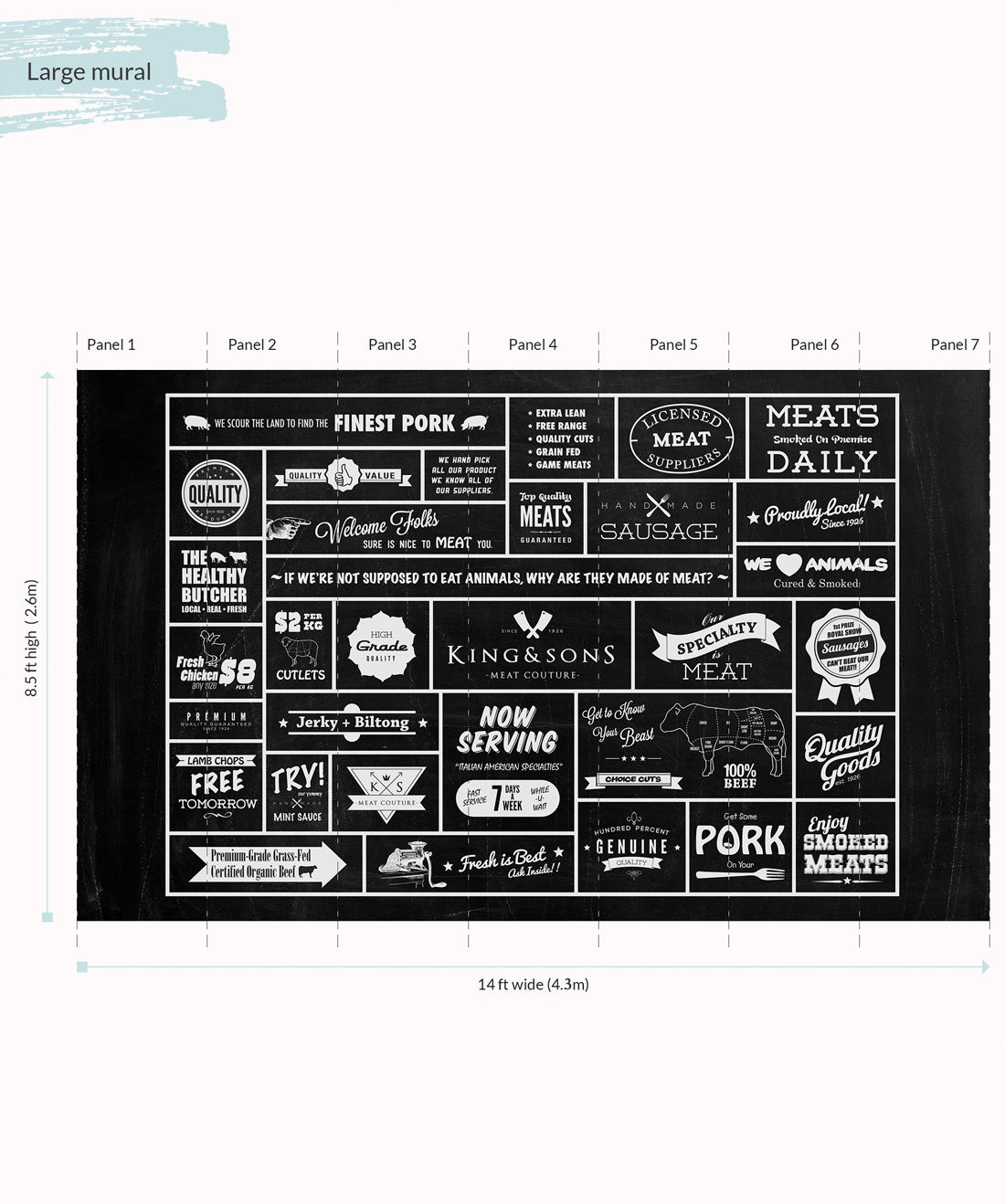 King & Sons Butcher Mural - Large
