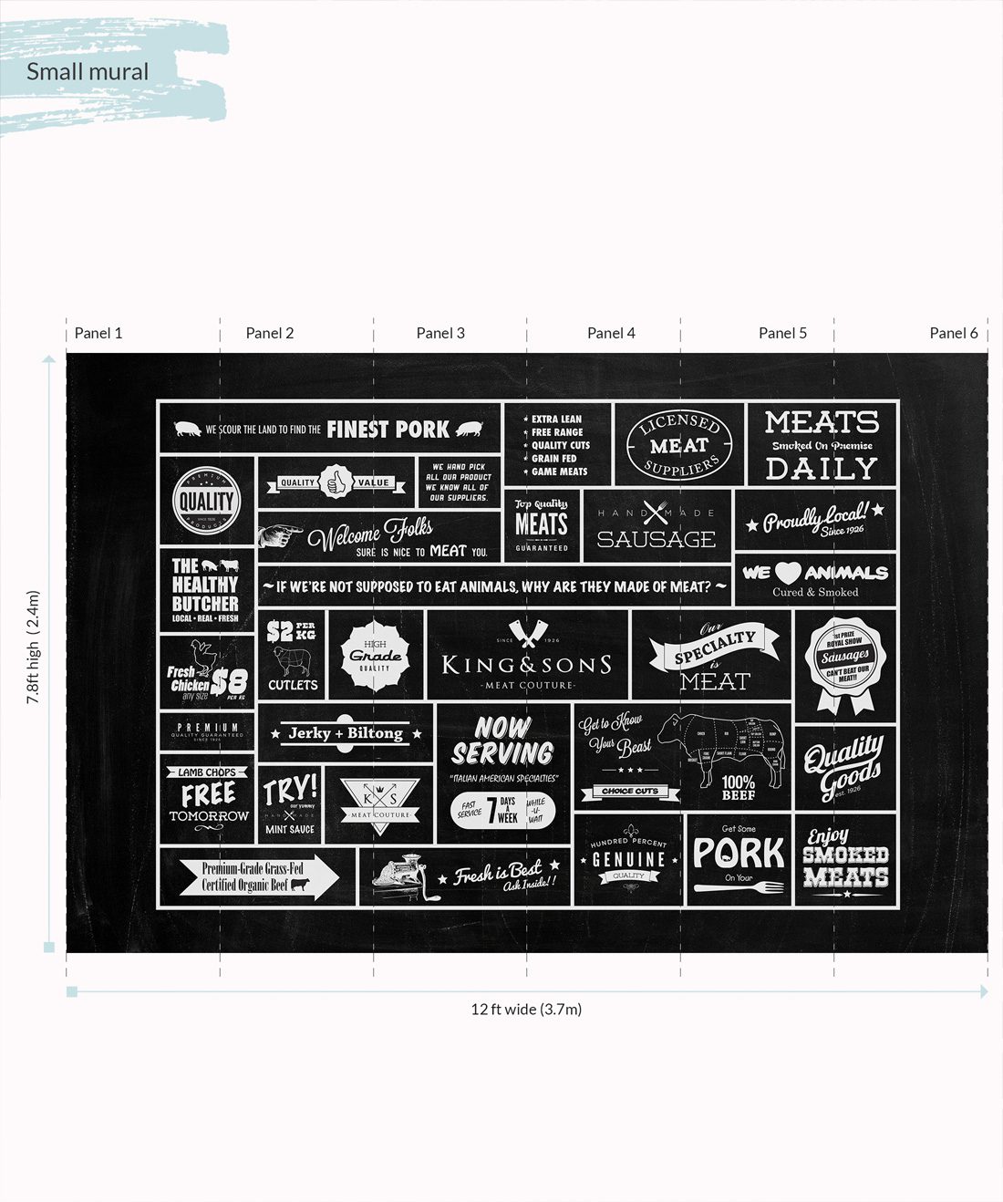 Butcher Chalkboard Wall Mural
