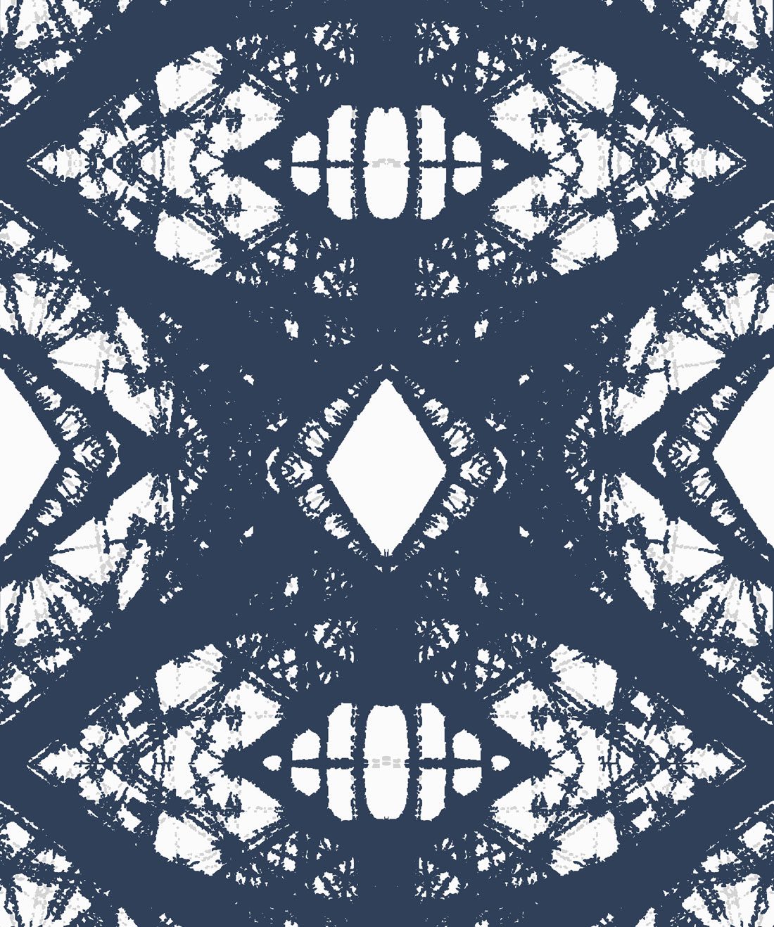 Esther Wallpaper Navy subtle kaleidoscope wallpaper