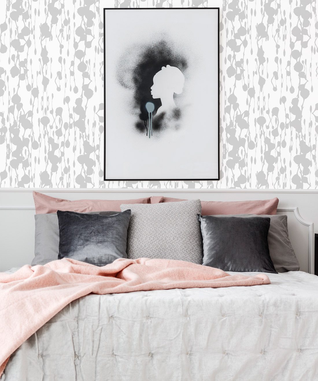 Floss Delight Wallpaper Grey