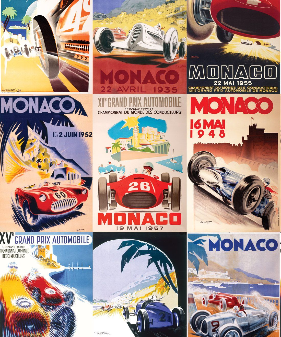 Circuit de Monoco is a vintage care themed wallpaper