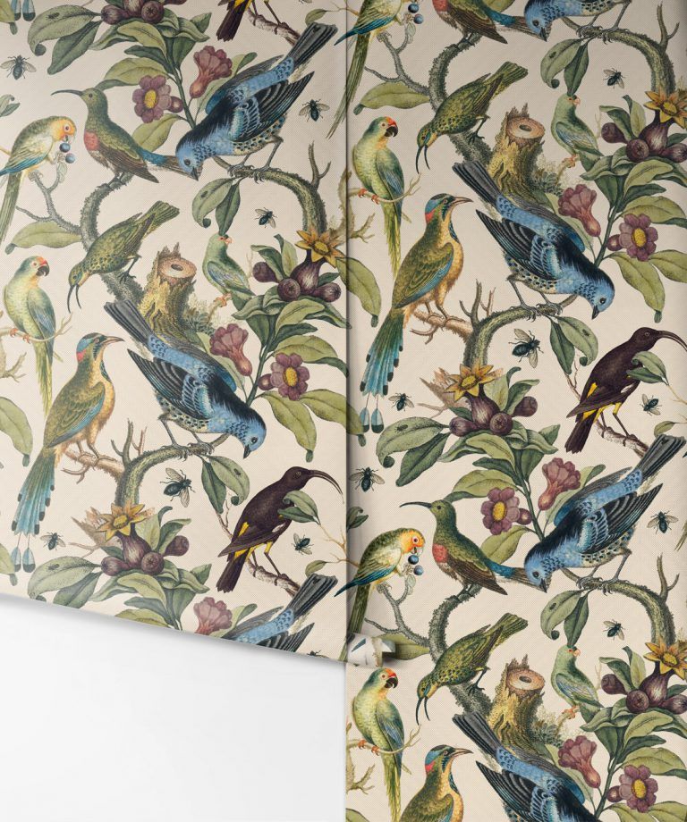 Ornithology Wallpaper • Stylish Bird & Branch Design
